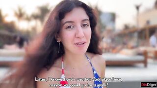 Beach Club Hotty Picks Up a Man and Screws Him in a Public Locker Room