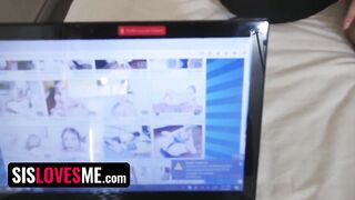 SisLovesMe - Favourable Guy Caught Riley Mae Watching Porn And Bound Her Hands To Correct Her Behavior