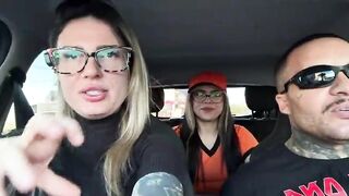 I discovered a cashier at the bus stop and asked her to be a porn actress! We started making out right there in public, giving a kiss and sucking every other's throats, and then we banged in the car.