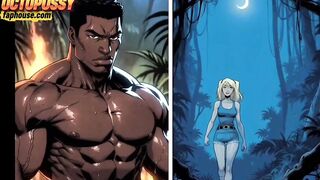 Hawt White Wife Tastes a Large Ebony Knob in Front of Her Cuckold Spouse. Toon Comic Story
