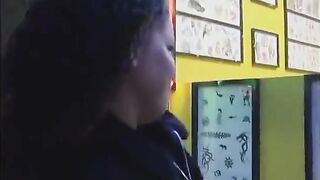 Fabulous brunette hair with unshaved hair wishes a recent tattoo
