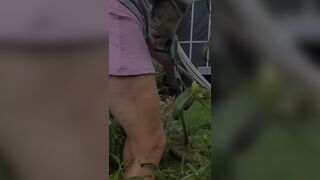 Gaping Moist Yardwork Vagina