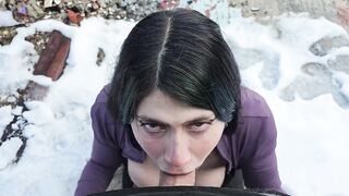 Large booty alternative gets banged in an abandoned hotel - public