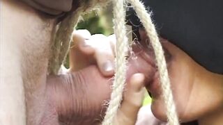 Older mother I'd like to fuck in Monk Robes Sucks Weenie Blindfolded Outdoors