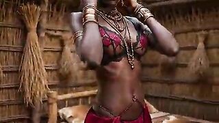 Afro hawt [AI - Generated] large titties large booty thick ebony naija lewd sexy aged mother I'd like to fuck black abode wife drilled raw in the market square by her customer raw, no cock rubber