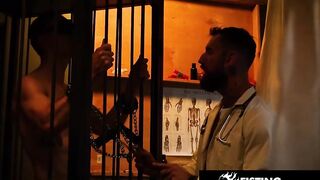 FISTING INFERNO - Duok Sub Gets Coarse CBT from Slaver Doctor and His Bearded Assistant