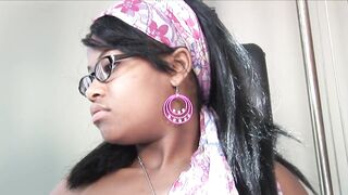 Ebony Guy Eats and Screws Sexy Ebony Teen's Twat in His Abode