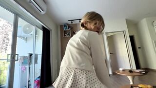 small golden-haired gets some massive rod