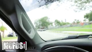 MOFOS - Tiny Teen With Large Bazookas Bailey Base Has Car Troubles And Awards Admirable Samaritan By Letting Him Cum On Her Face