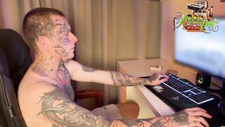 Sexy punk angel interrupts his Minecraft game with coarse sex