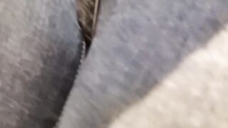 Step Mamma tries on her jeans at the store with a booty-plug in the booty