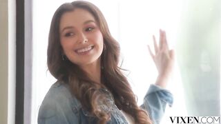 VIXEN Sinless Cute Leana Lovings Let’s Him Slide His Hard Shlong Between Her Flawless Lips