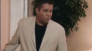 Sexually excited fucker rubs her love button in advance of jerking off and sucking her ally's penis