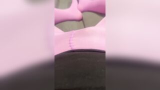 Trans Hotty Lauren in Pink Hose