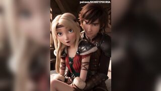 Astrid Hofferson and Hiccup filming their 1st sex movie scene How to educate your Dragon CG toon animation
