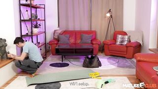 MatureClub - Dom Granny GILF Frantiska Enjoys Yoga with Internet Technician