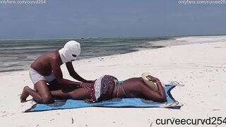 massaged nude at a public beach ( RISKY )