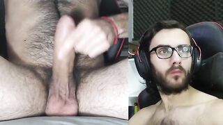 Look at that face of enjoyment! Argentinian homosexual chap masturbating and ejaculating a big load...