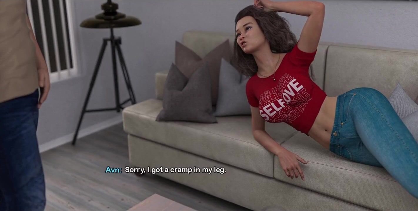 My Bimbo Fantasy Brunette hair Stepmom with Giant Fake Boobs Goes to Couch and Begins Masturbates for the 1st Time in Years