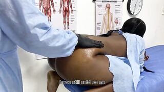 This babe goes to the doctor to get her implants changed, and the doctor puts his rod in her.