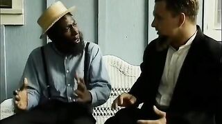 Ebony and white studs gets oral sex from Amish playgirl