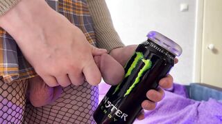 Femboy screws a monster can