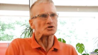 Hawt teen waitress is group-fucked by a group of grandpas