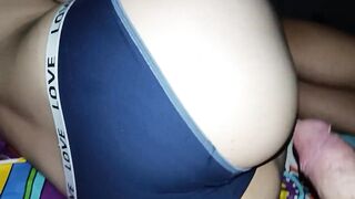 Stepmom's booty is so tempting, it all ended will ended with a joint jerking and cum on pants