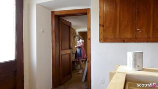 German Bavarian Gal in Dirndl Tempt Spouse of Step-sister to Cheating Bang