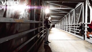 LATE NIGHT WALK Minah Khali Takes A Walk Late Night Bridge Highway and Bike Trail Gives Oral To Public Jogger