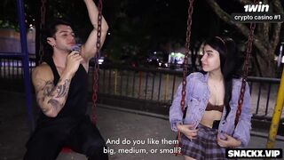 That babe Was Shy But Curious - Playground Interview Turns Into All-Night Anal