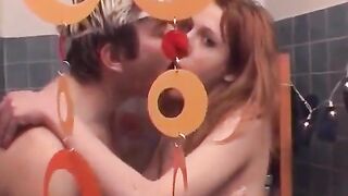 Redhead Stepsis From France Playing with 2 Jocks