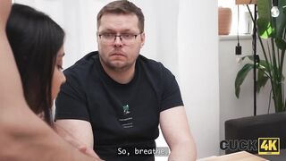 CUCK4K. A Cute Hottie with a large Butt desires to try her 1st Professional Anal Sex