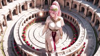 Blond Queen! Intimate Morning Reading in the Roman Court, Silk Nylons Crossed, Forbidden Lip Touch!