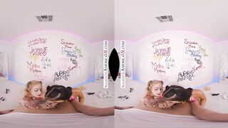 Glamorous starlets Emma Starletto and Ryan Reid use slick, glistening oil to slip their hands and bodies over each inch of his hard frame