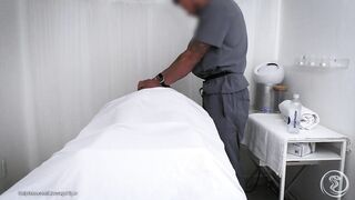Breasty Client Widens Legs On Massage Table 69, Facesitting, Doggy Style & Facial Tit Spunk fountain