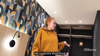 Wrong Couch Morning with Redhead Step Mommy - Biggest Boobs Mistake Gets Wild Bang in Shared Couch on Vacation