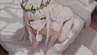 Golden-haired Queen Vs Silver Princess! a Magical Standoff in a Lavish Bedroom