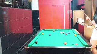 Playing pool in a motel with a sexy shemale from the south.