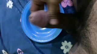 I masturbate onto a plate.