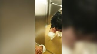 large boobs Caught in the Elevator