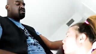 Youthful White Wife Sucks and Screw Mature Ebony Bull