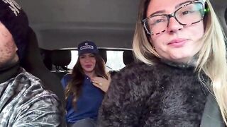 The gas station attendant acceded to sit on my spouse's lap, and this guy got so turned on that that guy quit his job right then and there, even taking off all his clothing inside the car.