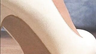 Giantess Haydee Rodriguez in White High Heels