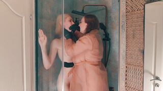 Trans Stepdoughter Caught in the Shower - No Climax Allowed - Hand Over Throat Ebony Glove Fetish and Sissy Twat Banging Unfathomable by StepMom!