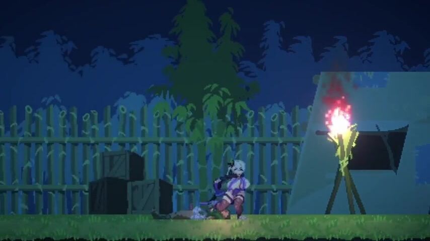 2D Anime Game Cute ninja comics gal dominates and squeezes cum