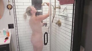 Stepson caught watching stepmom shower