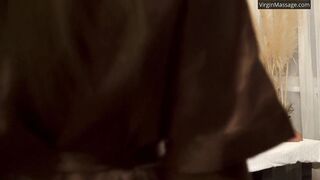 Virgin Olivia Cassi enjoys having her love button rubbed until climax