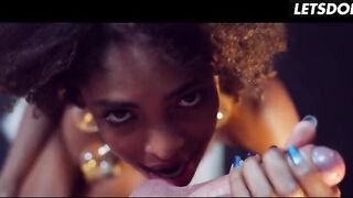 Sloppy Deepthroat From a Bushy Haired Black Chick, Saliva Everywhere