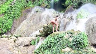 Monika Fox In Yellow Bikini At Waterfall